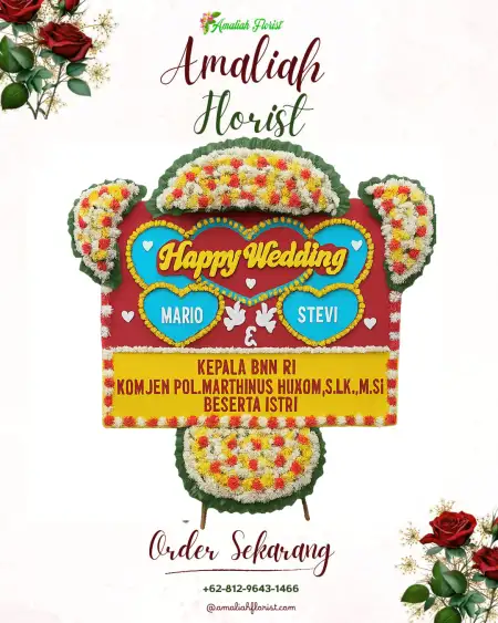 Papan Bunga Pernikahan Monjok Timur